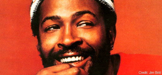 Marvin Gaye photographed at Golden West Studios for Motown Records during the 'Let's Get It On' recording session