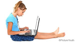 Girl using a Laptop