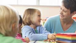 teacher with young girl