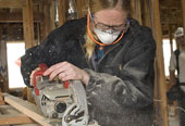 woman doing carpentry work