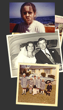 a bunch of family pictures