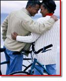 couple with bicycles