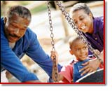 family on swing
