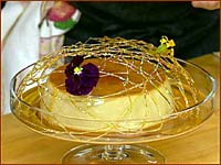 Coffee-Rum Caramel Custard and Lime Tuile Cookies